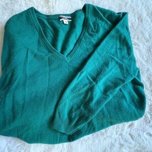 J. Crew Teal V-Neck Women's Sweater